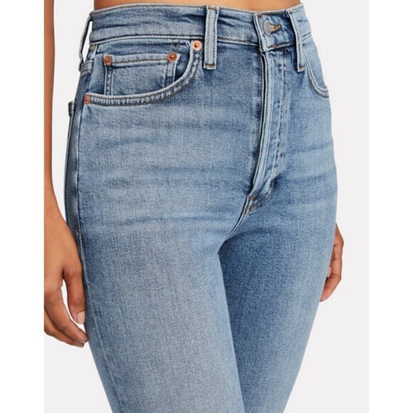 ๐RE/DONE๐ Comfort Stretch High Rise Ankle Crop Jeans ~ Mid 90s 27 NWT - Picture 9 of 17